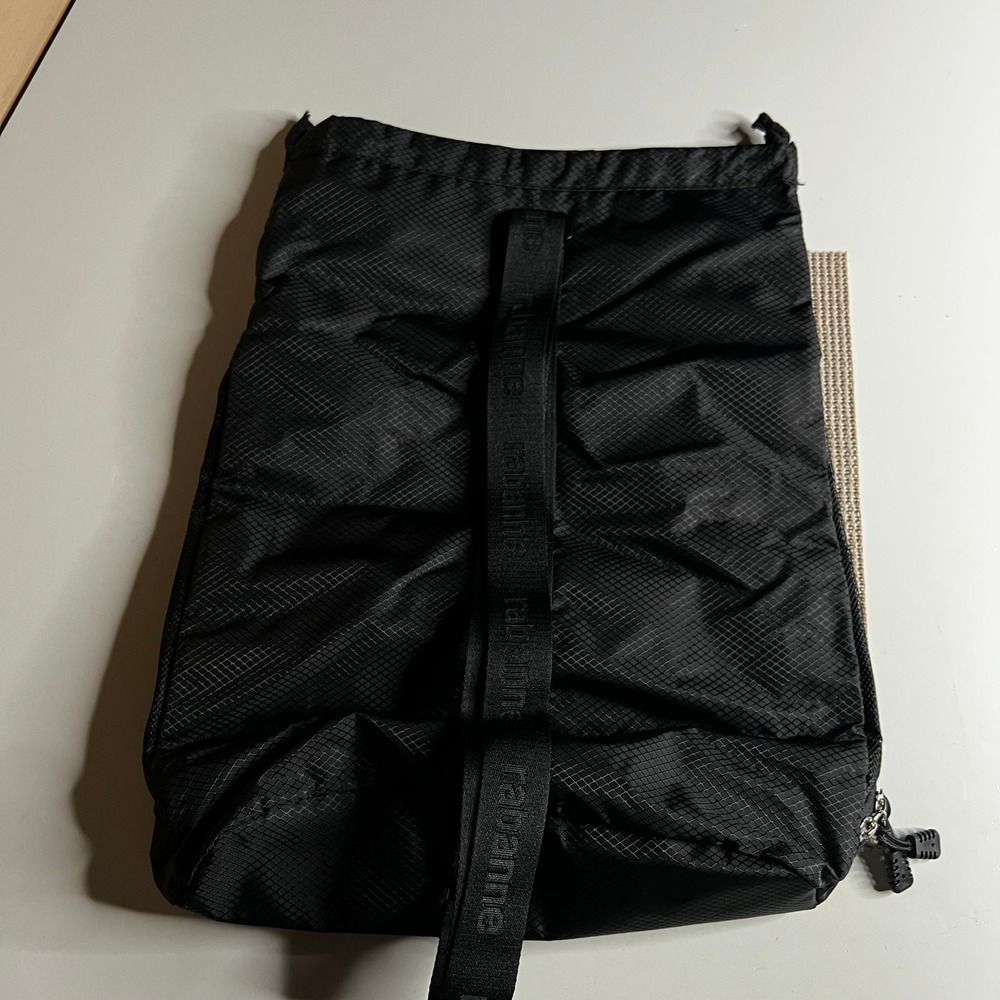 Paco Rabanne Invictus Black Ripstop Drawstring Backpack Gym Bag Rabanne Logo - Picture 4 of 8